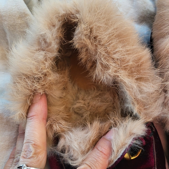 Zara Plush Velvet Purple and Tan Slippers - Picture 5 of 7